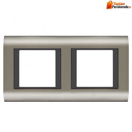 Viko Panasonic Thea Sistema Inox Füme 2X2M Çerçeve